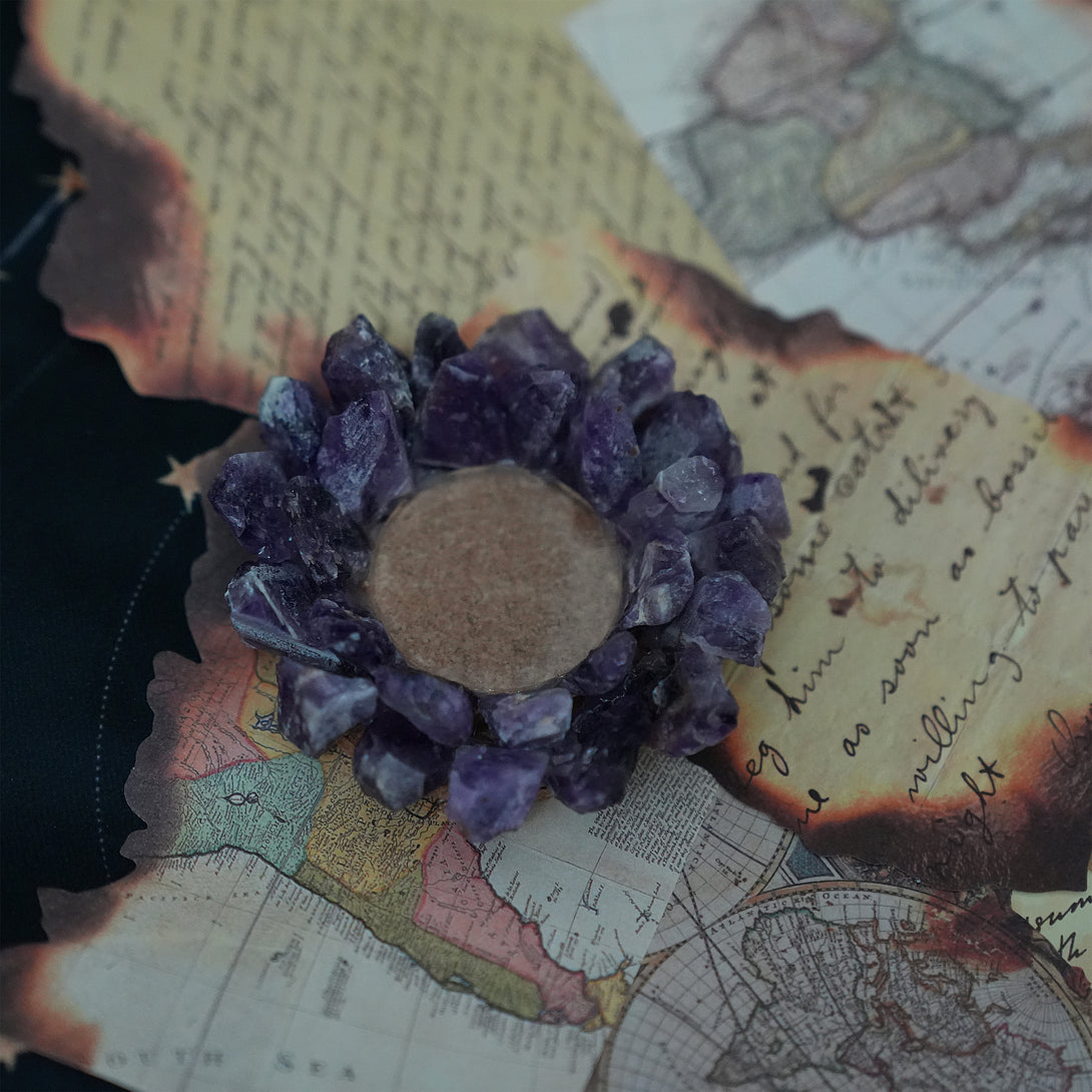 Amethyst Crystal Candle Holder