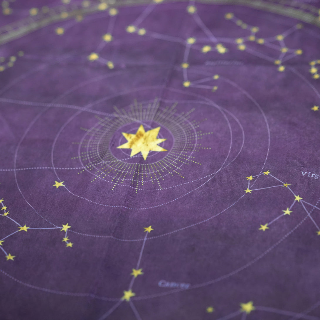Constellation Tarot Card Tablecloth - Purple Velvet