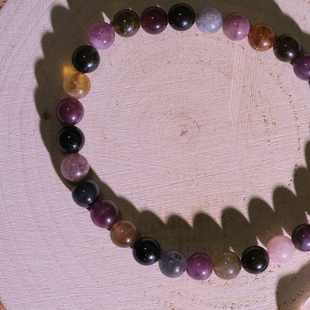 Rainbow Tourmaline Stone Energy Bracelet