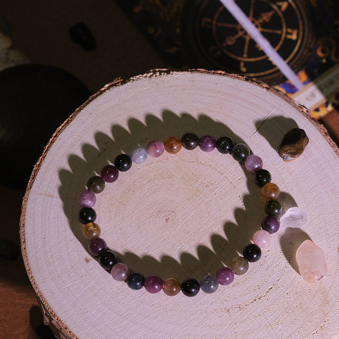 Rainbow Tourmaline Stone Energy Bracelet