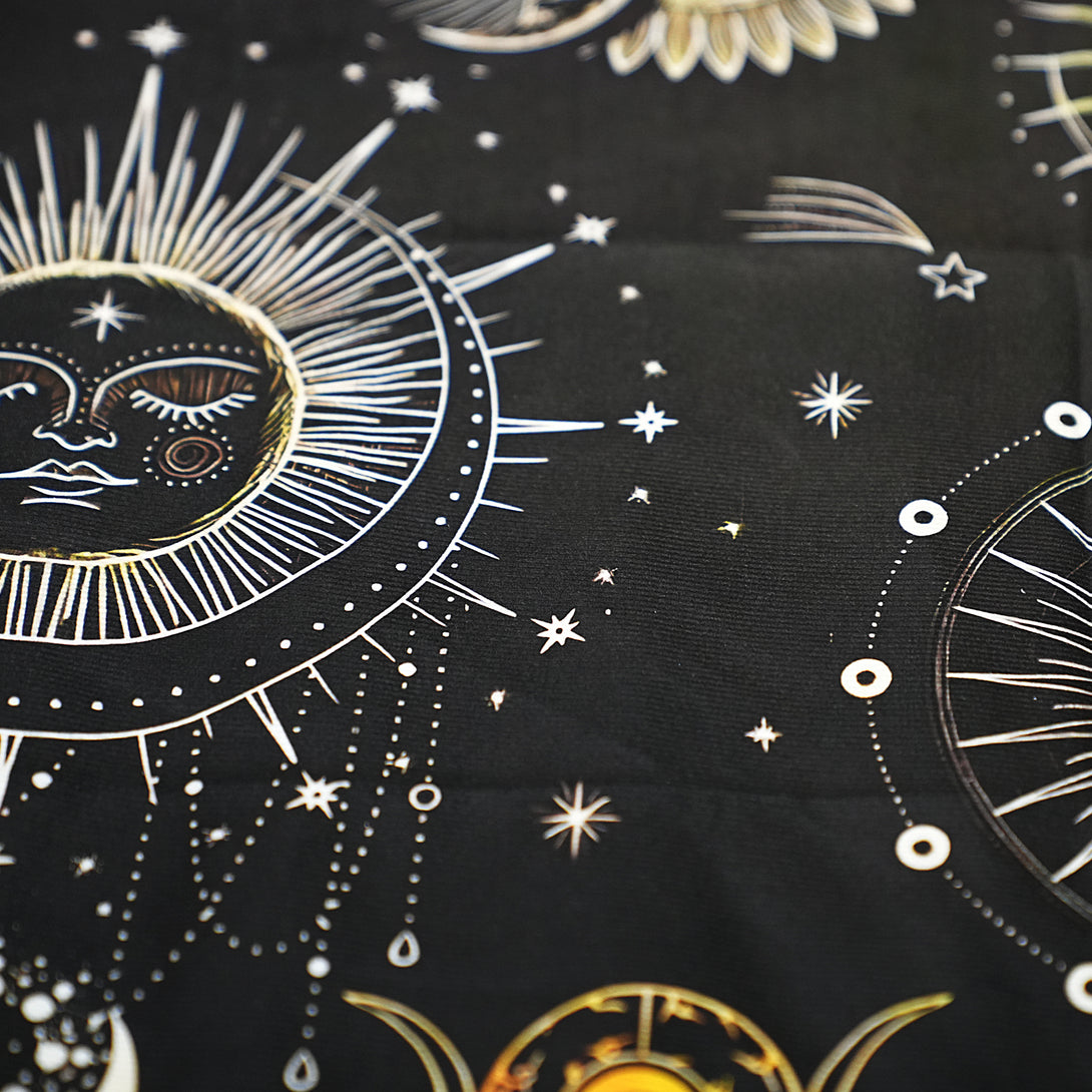 Multi-moon velvet Tarot cloth