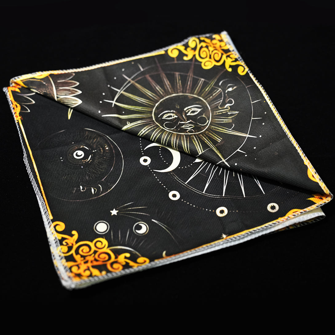 Multi-moon velvet Tarot cloth