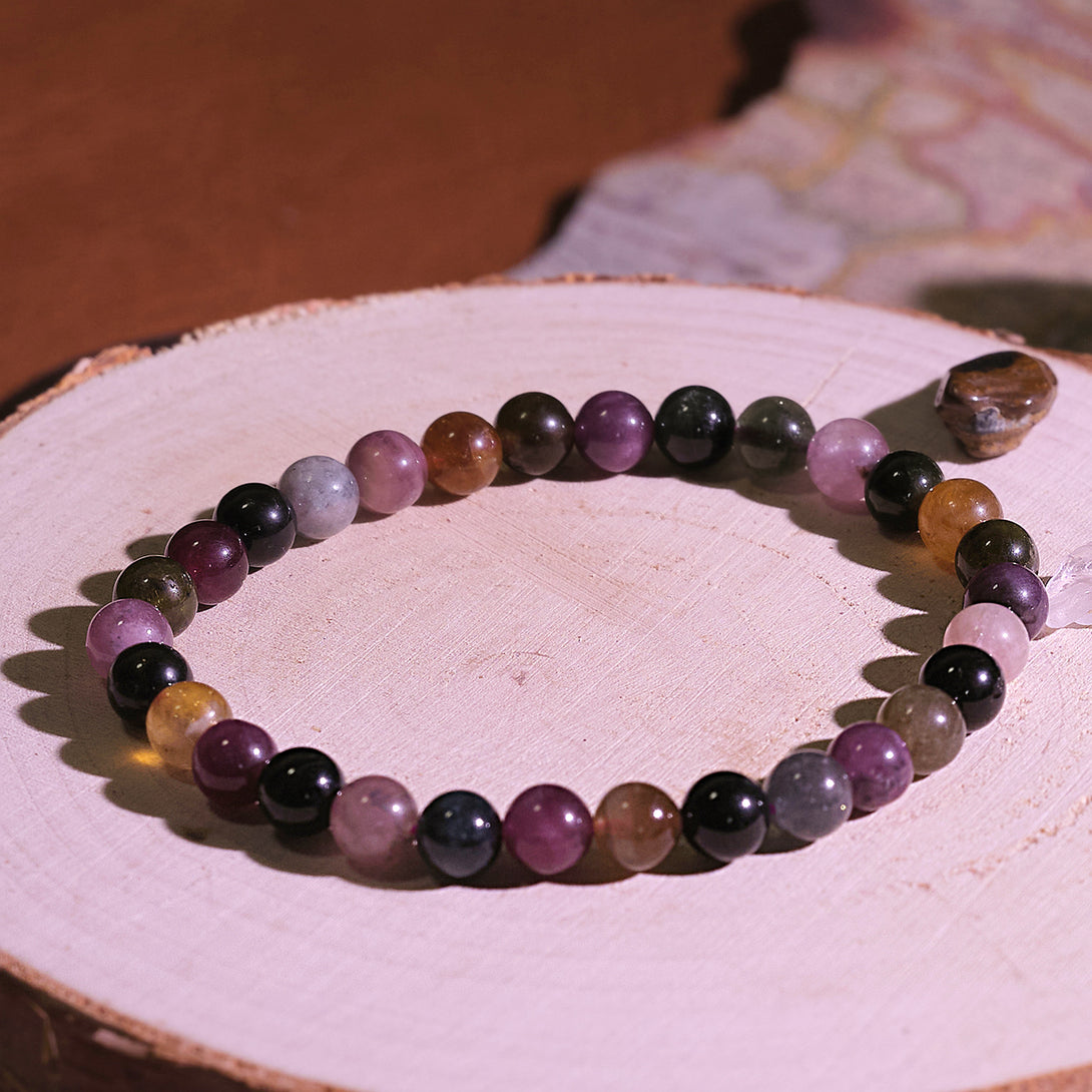 Rainbow Tourmaline Stone Energy Bracelet