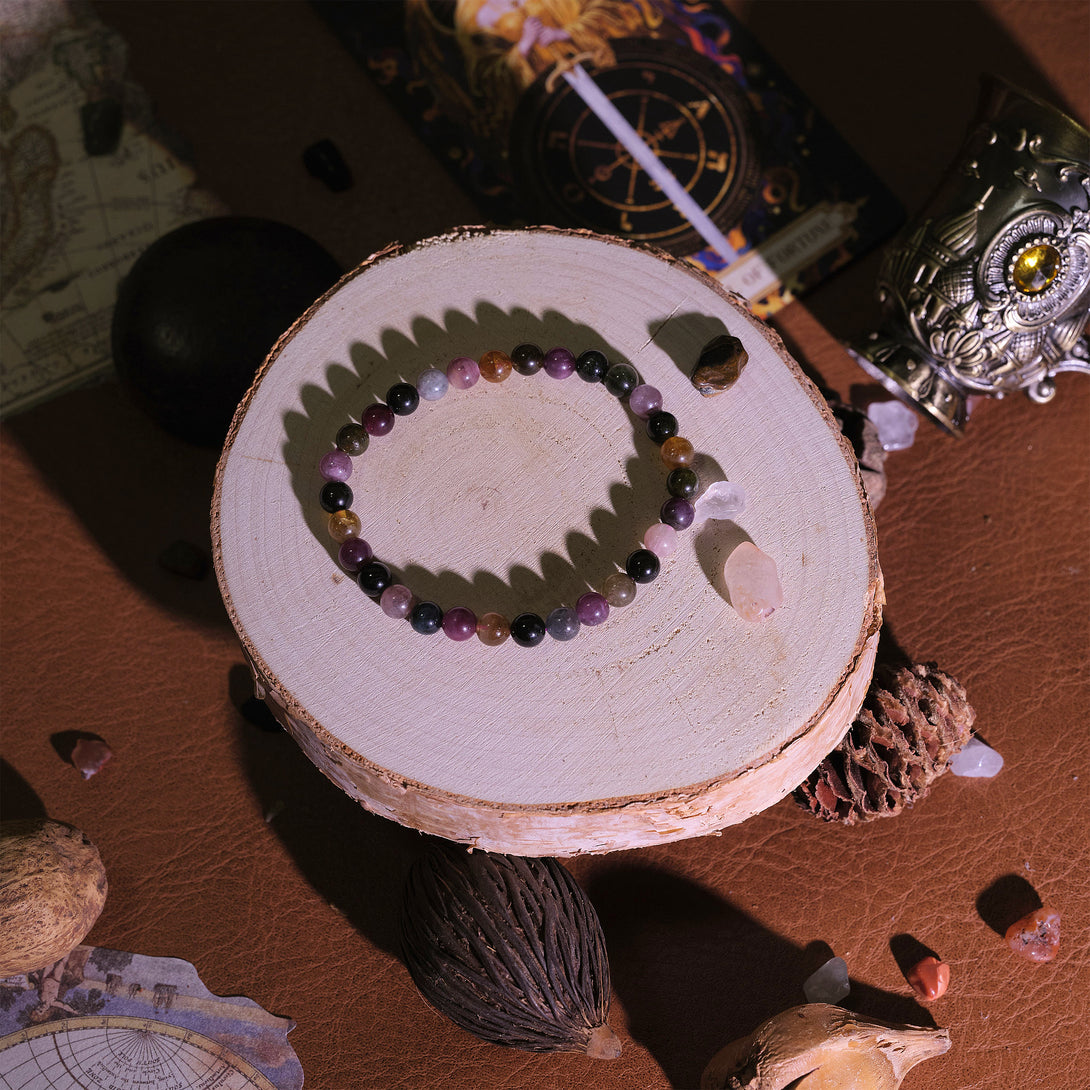 Rainbow Tourmaline Stone Energy Bracelet