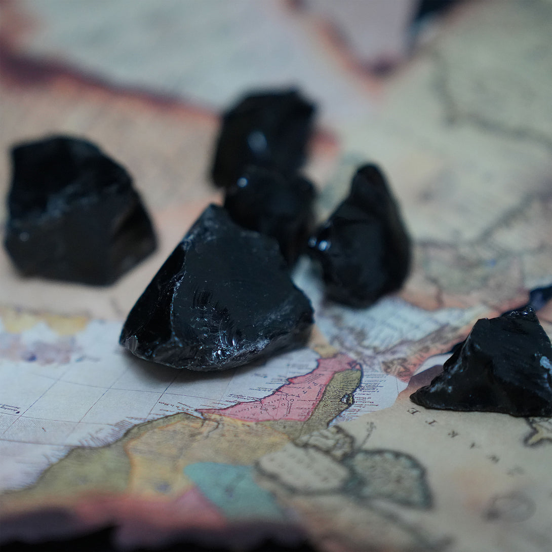 Raw Black Obsidian