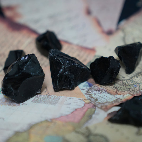 Raw Black Obsidian