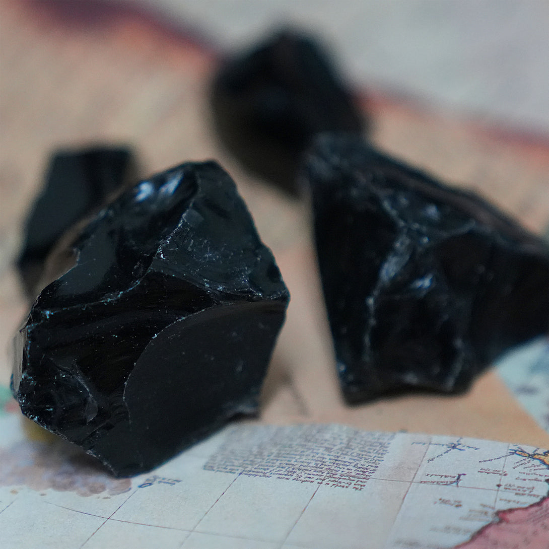 Raw Black Obsidian