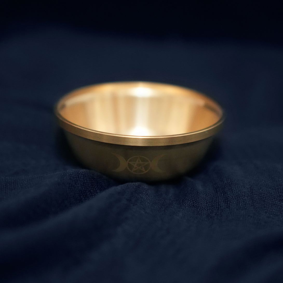 Triple Moon Brass Bowl